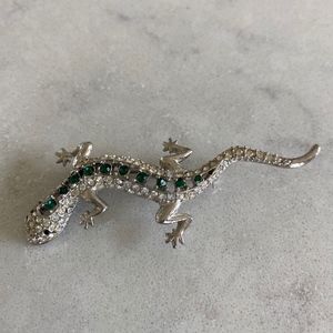 VTG RHINESTONE LIZARD BROOCH